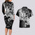 Vikings Raven and Wolf Couples Matching Long Sleeve Bodycon Dress and Hawaiian Shirt with Aegishjalmur Unique LT9 - Wonder Print Shop