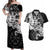 Vikings Raven and Wolf Couples Matching Off Shoulder Maxi Dress and Hawaiian Shirt with Aegishjalmur Unique LT9 - Wonder Print Shop