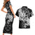 Vikings Raven and Wolf Couples Matching Short Sleeve Bodycon Dress and Hawaiian Shirt with Aegishjalmur Unique LT9 - Wonder Print Shop