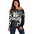 Vikings Raven and Wolf Off Shoulder Sweater with Aegishjalmur Unique - Wonder Print Shop