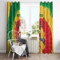 Lithuania Basketball Skeleton Personalized Window Curtain Skullman Lithuania Tie Dye