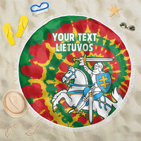 Lithuania Tie Dye Retro Basketball 1992 Personalized Beach Blanket