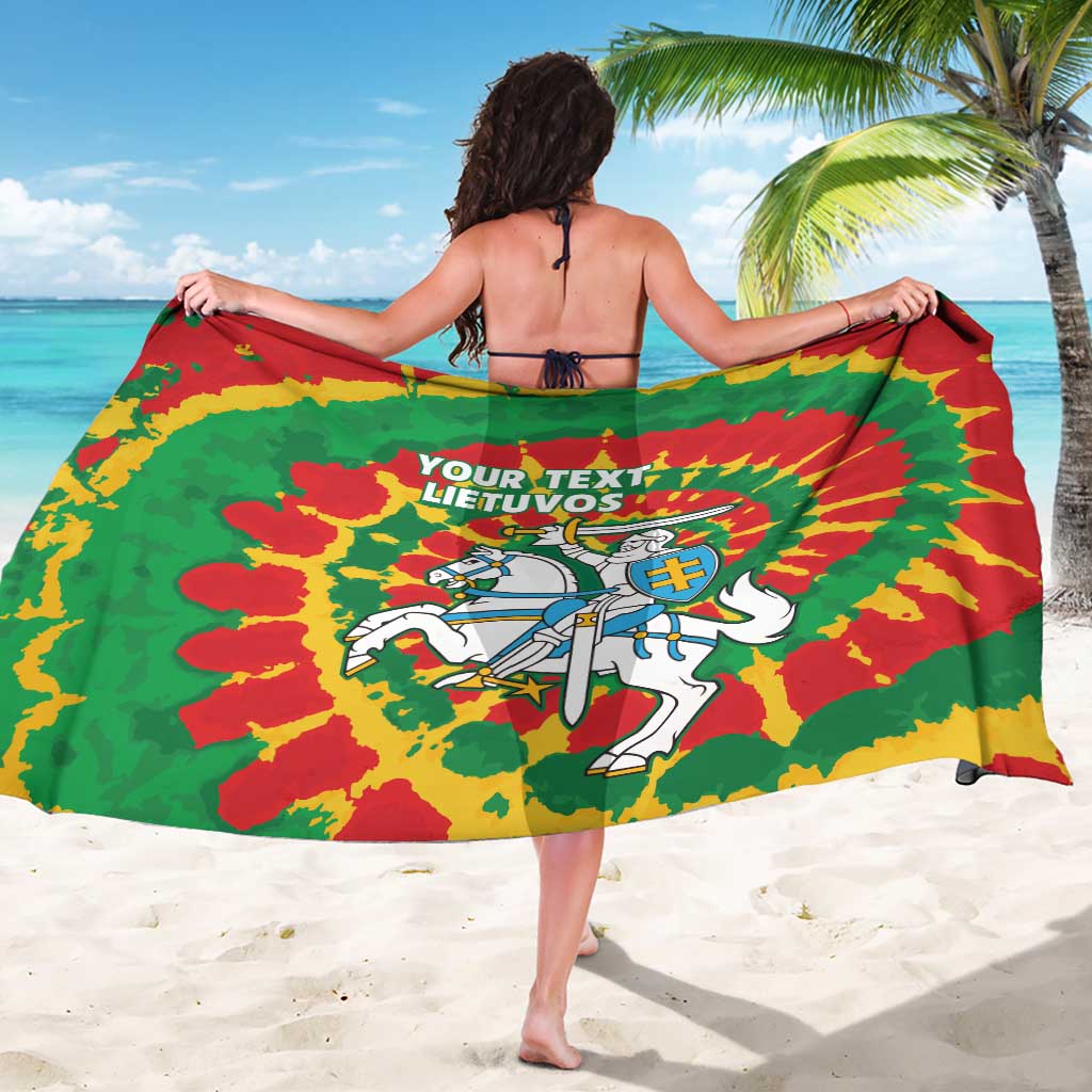 Lithuania Tie Dye Retro Basketball 1992 Personalized Sarong