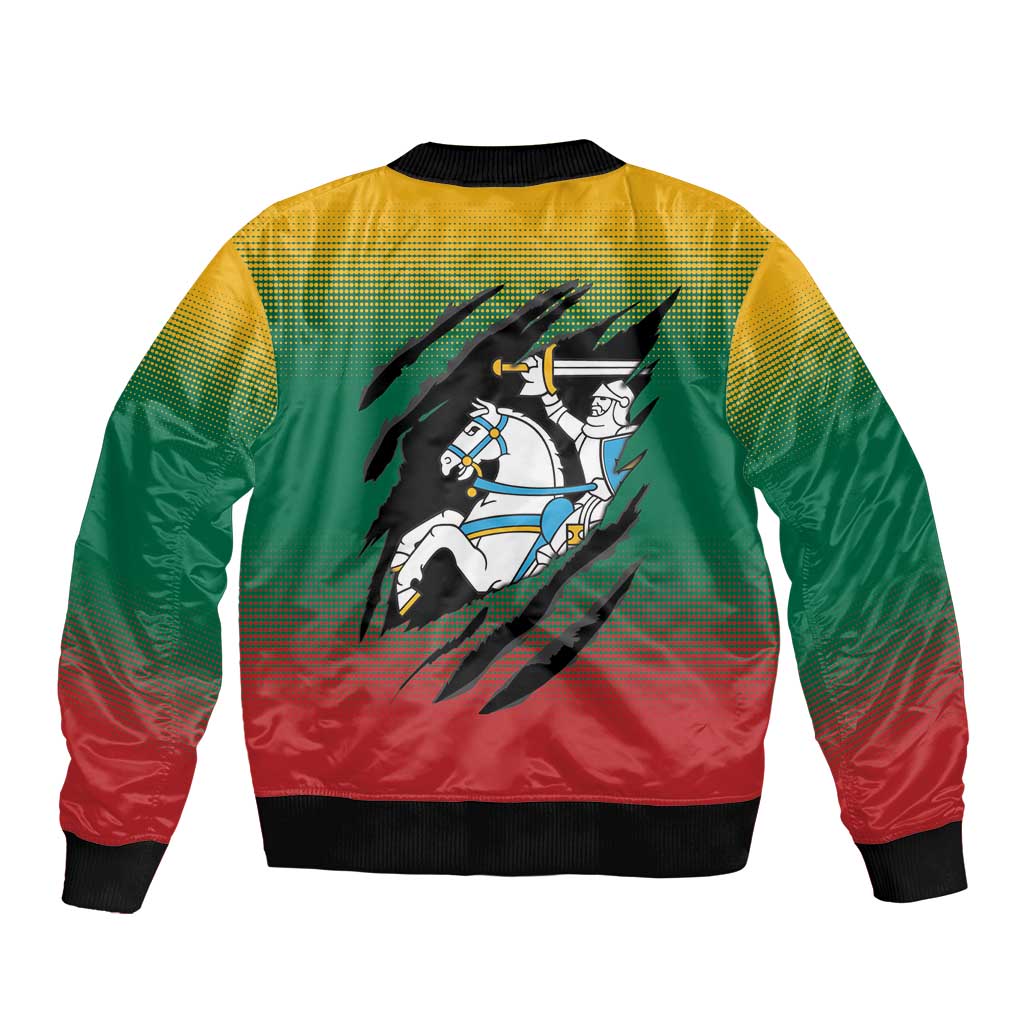 Lithuania Vytis Bomber Jacket Lietuvos Chasing and Fighting