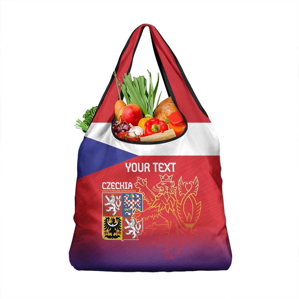 Custom Czech Republic Grocery Bag Unique Double Tailed Lion