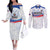 Personalized Russia Double-headed Eagle Couples Matching Off The Shoulder Long Sleeve Dress and Long Sleeve Button Shirt Special Flag Style