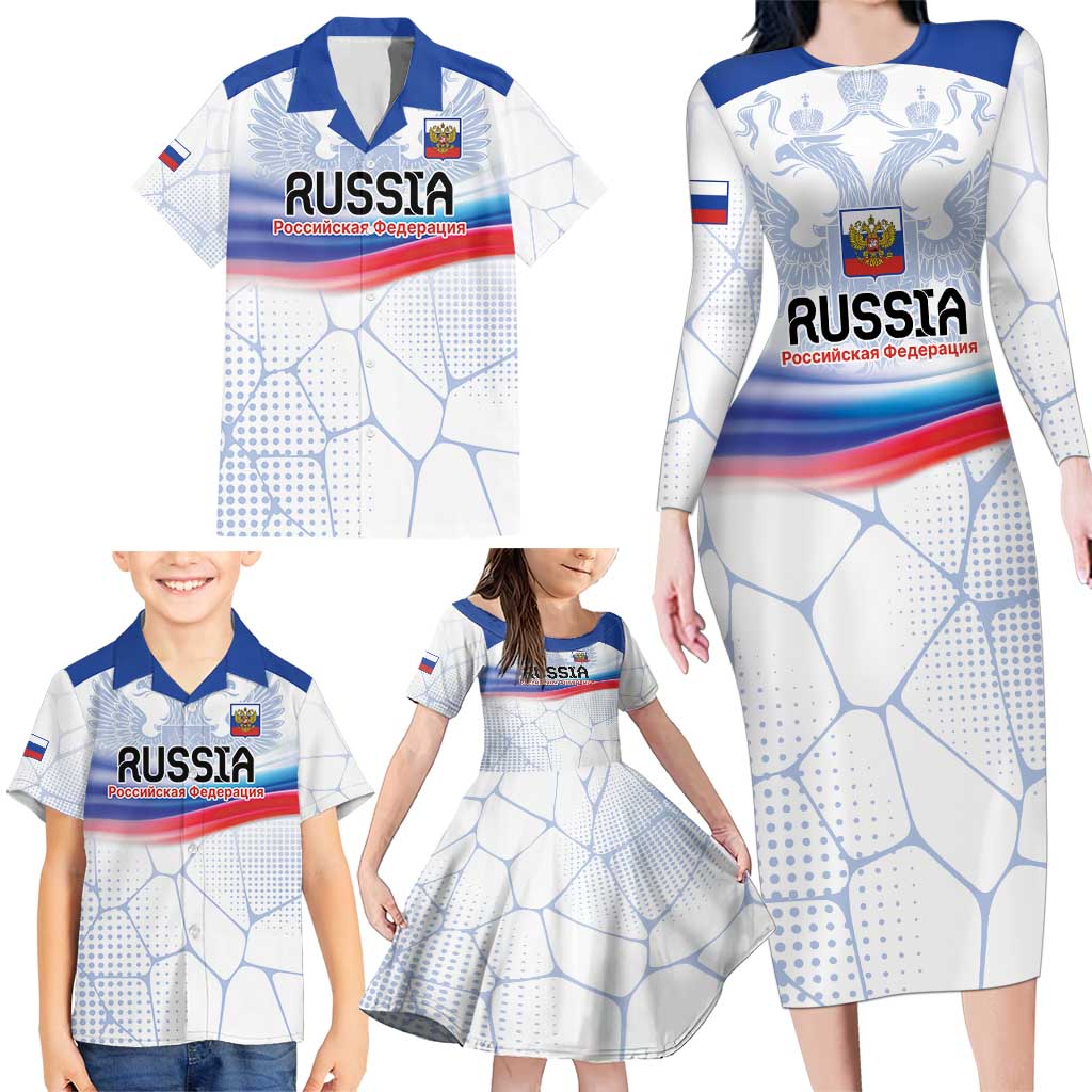 Personalized Russia Double-headed Eagle Family Matching Long Sleeve Bodycon Dress and Hawaiian Shirt Special Flag Style LT9 - Wonder Print Shop