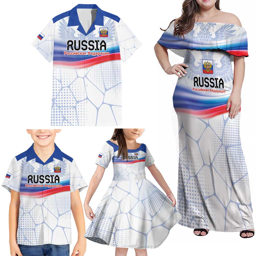 Personalized Russia Double-headed Eagle Family Matching Off Shoulder Maxi Dress and Hawaiian Shirt Special Flag Style LT9 - Wonder Print Shop