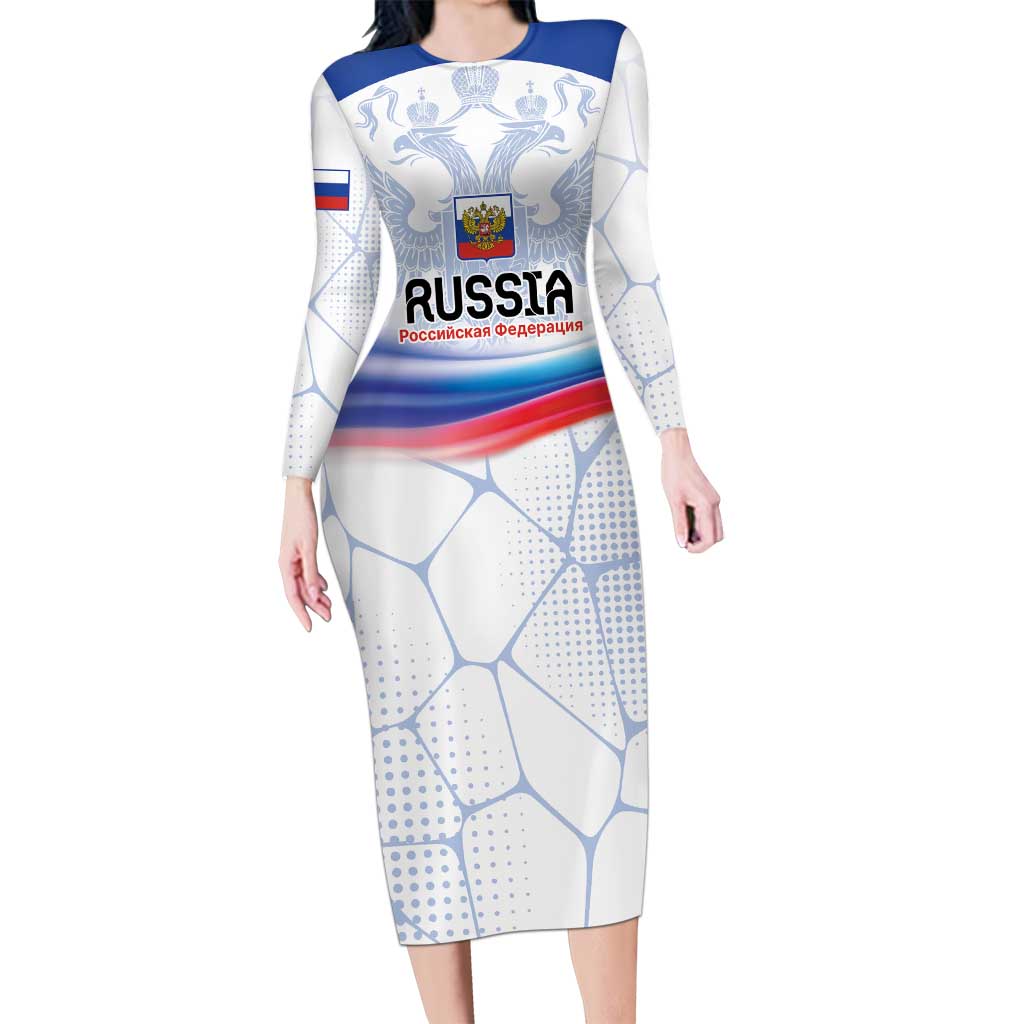 Personalized Russia Double-headed Eagle Long Sleeve Bodycon Dress Special Flag Style - Wonder Print Shop