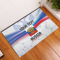 Personalized Russia flag doormat featuring double-headed eagle crest and your custom text