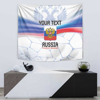 Personalized Russia tapestry flag with coat of arms and custom text centered