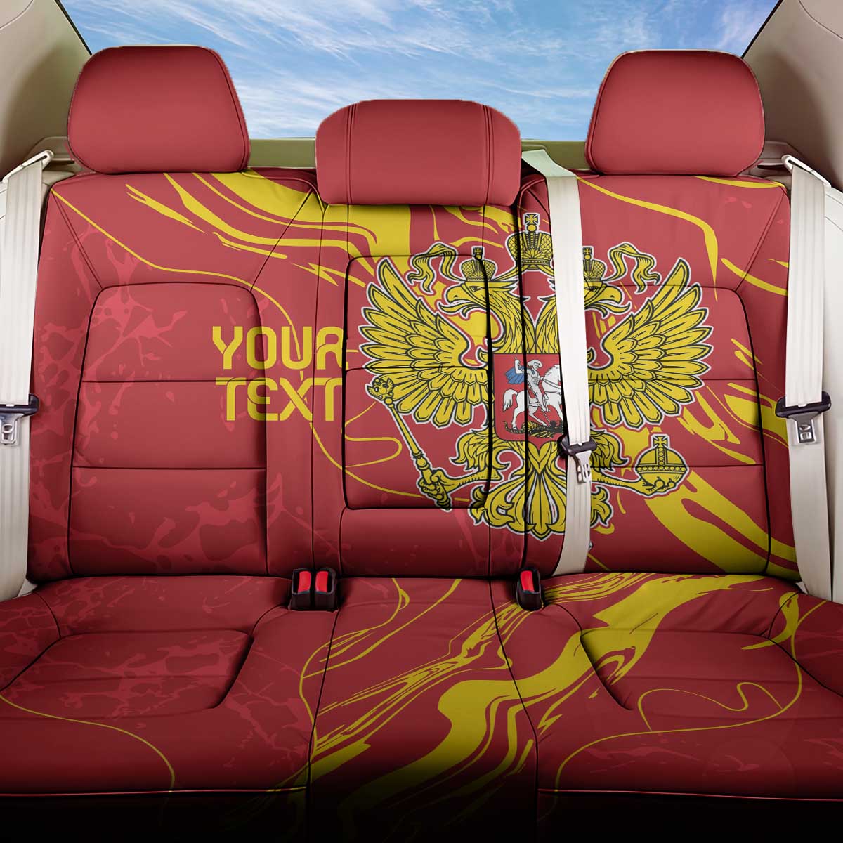 Custom Russia with Double-headed Eagle Back Car Seat Cover LT9 - Wonder Print Shop