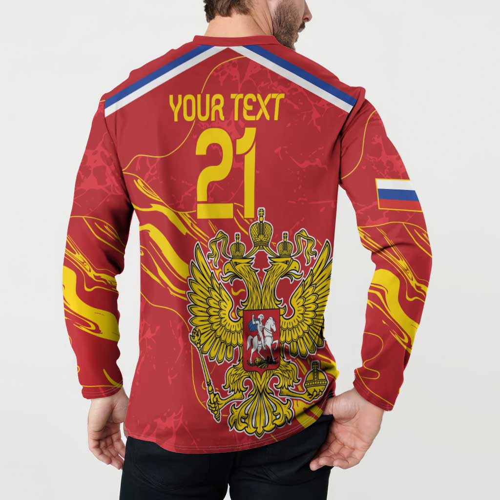 Red sweatshirt back view with YOUR TEXT 21 and eagle crest