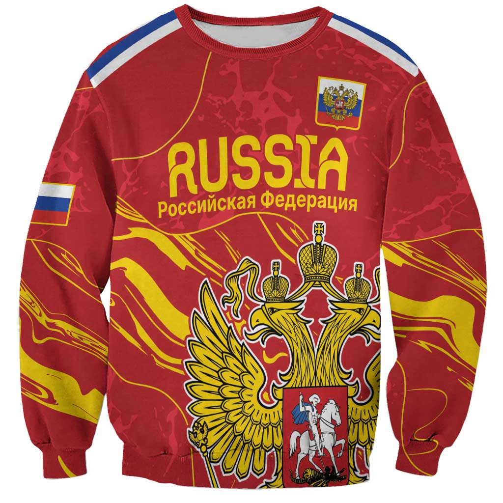 Custom Russia with Double-headed Eagle Sweatshirt - Wonder Print Shop