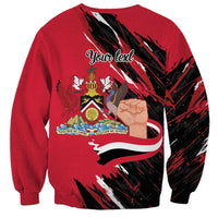Red unisex sweatshirt with back text area and Independence Day crest graphic