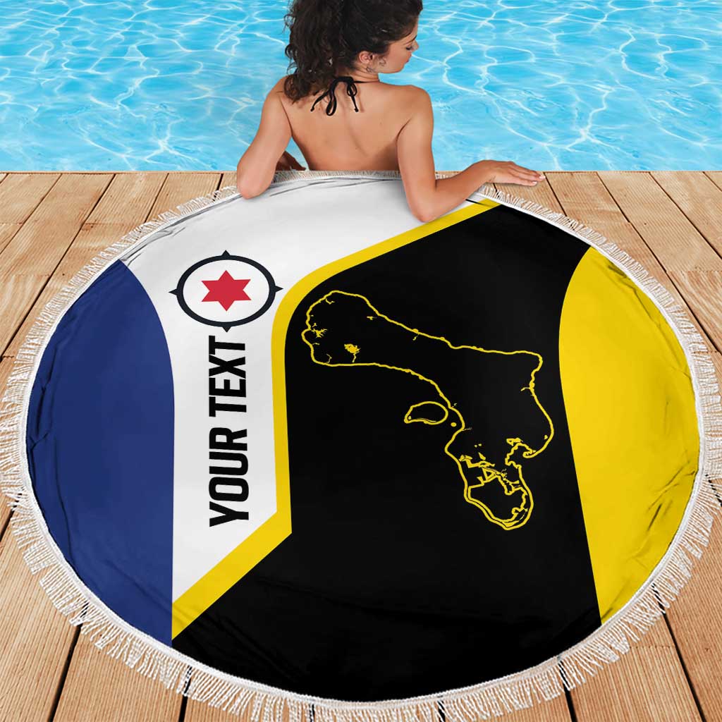 Caribbean Bonaire Personalized Beach Blanket Simple Flag Style - Wonder Print Shop