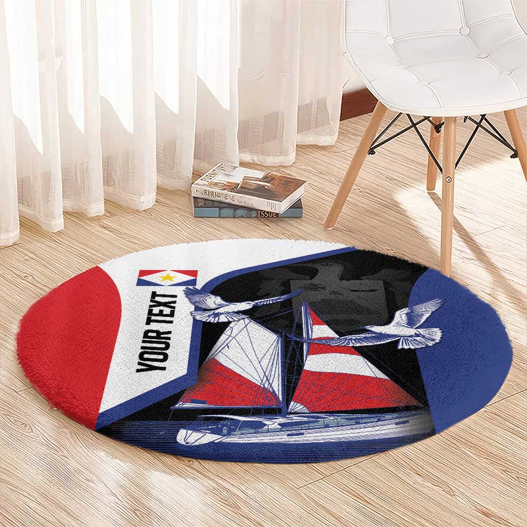 Caribbean Saba Personalized Round Carpet Remis Velisque Sail the Seas - Wonder Print Shop