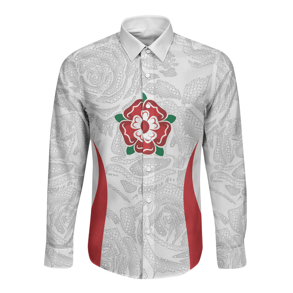 England Rugby National Heritage Custom Long Sleeve Button Shirt Tudor Rose Inspired Edition