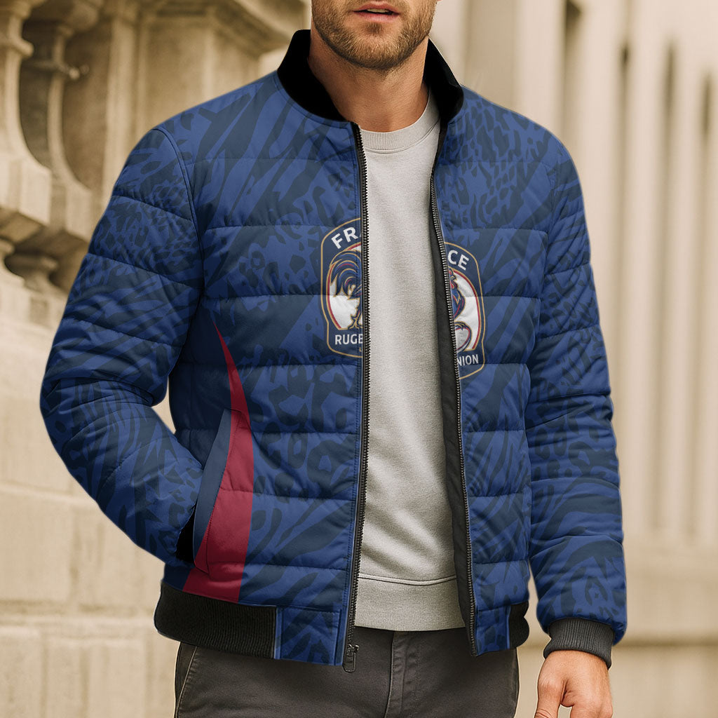 France Rugby National Heritage Custom Bomber Puffer Jacket Fleur De Lis Inspired Edition