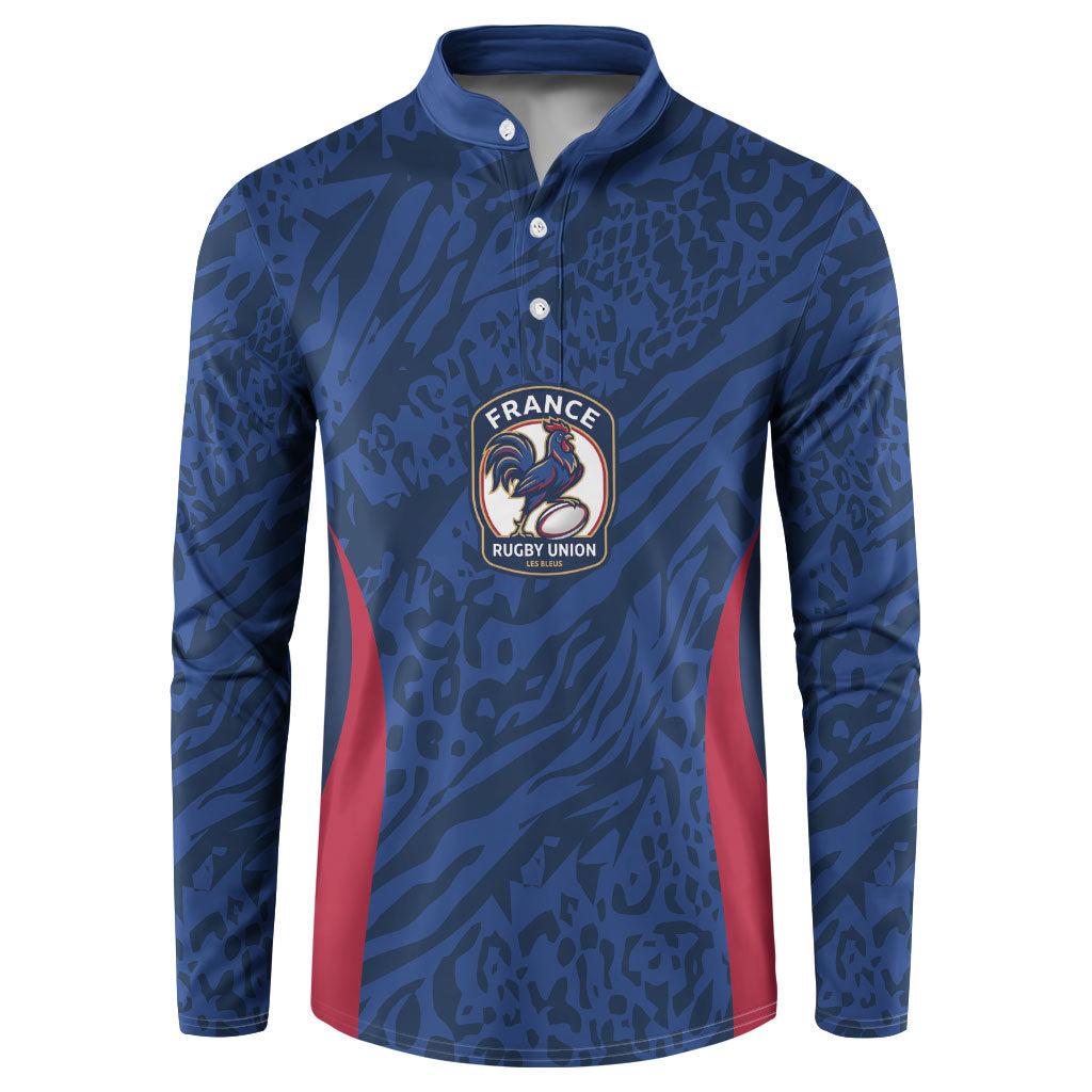 France Rugby National Heritage Custom Button Sweatshirt Fleur De Lis Inspired Edition