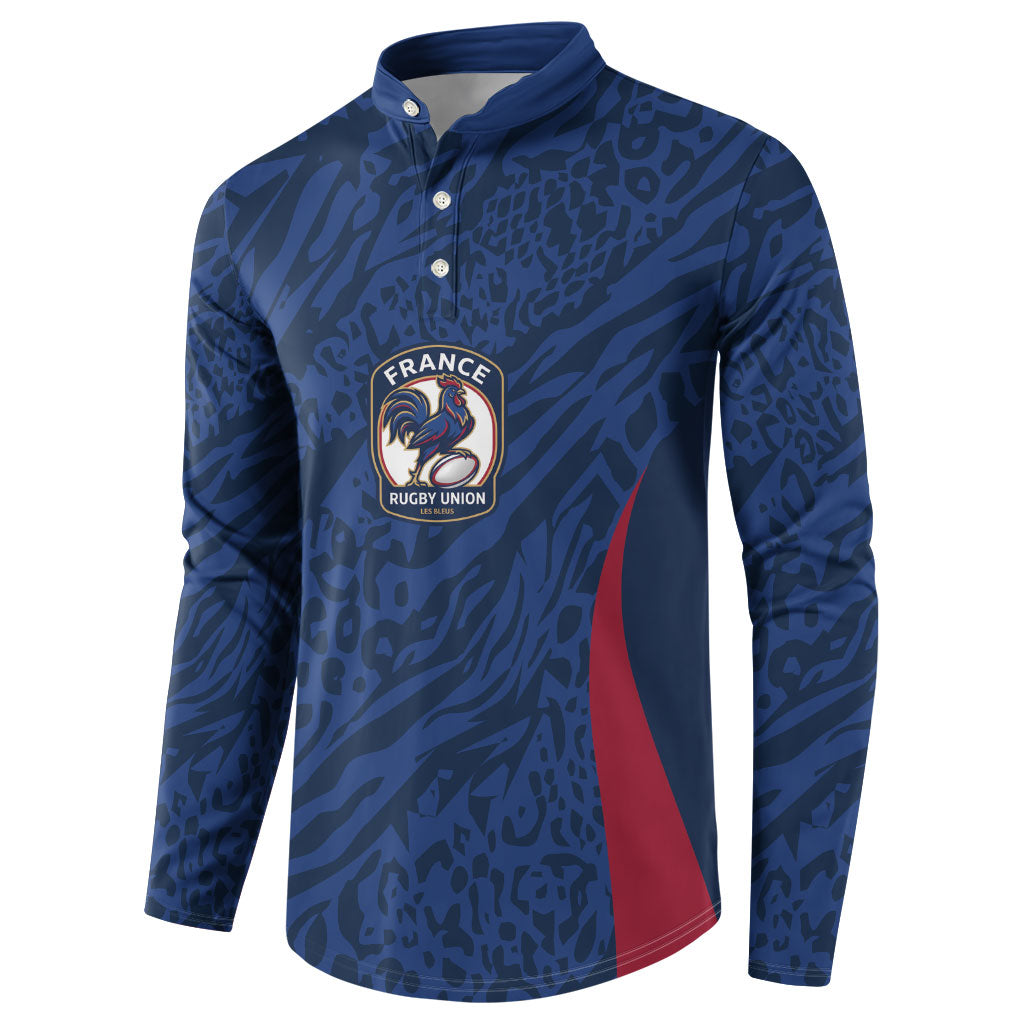France Rugby National Heritage Custom Button Sweatshirt Fleur De Lis Inspired Edition
