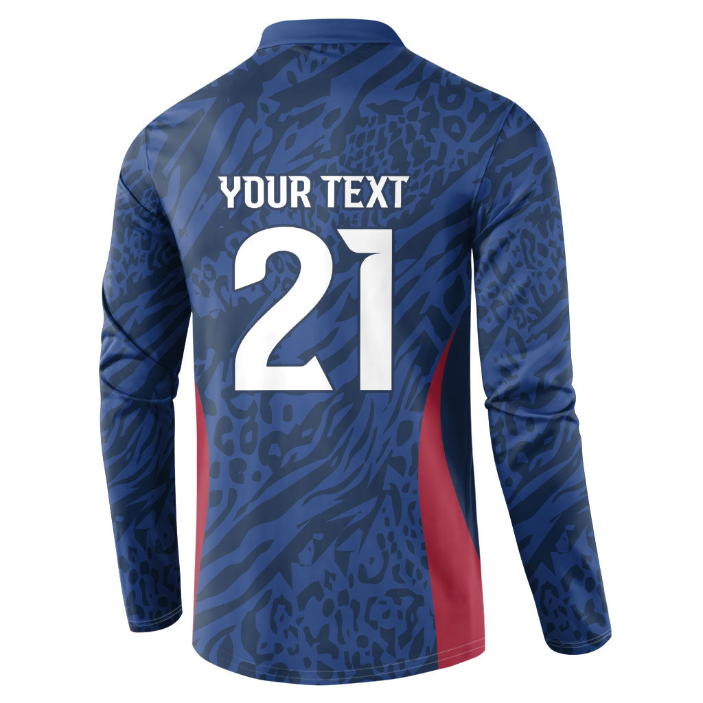 France Rugby National Heritage Custom Button Sweatshirt Fleur De Lis Inspired Edition