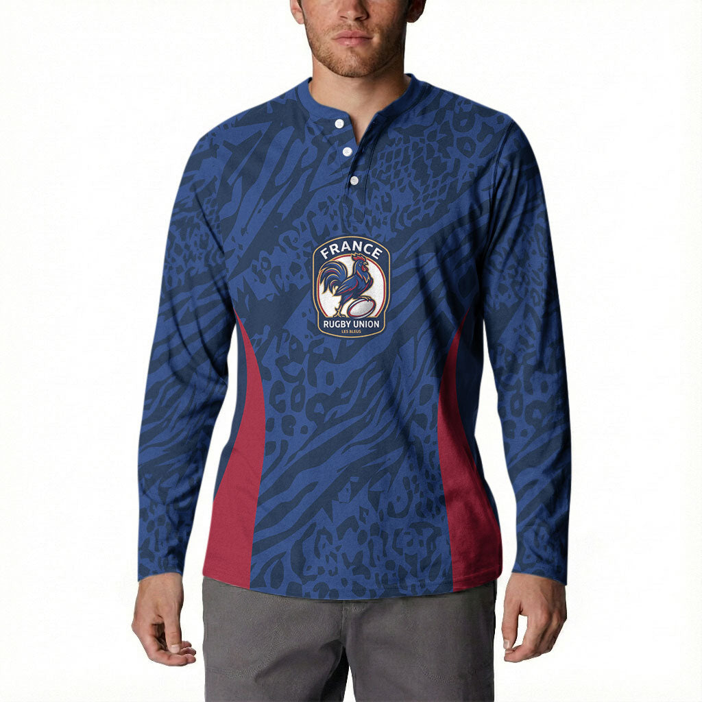 France Rugby National Heritage Custom Button Sweatshirt Fleur De Lis Inspired Edition