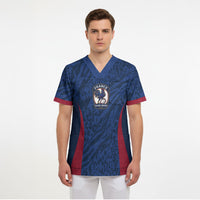 France Rugby National Heritage Custom Scrub Top Fleur De Lis Inspired Edition