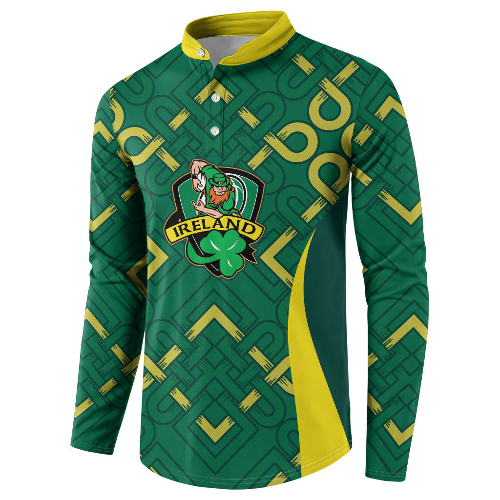 Ireland Rugby National Heritage Custom Button Sweatshirt Traditional Celtic Inspired Edition