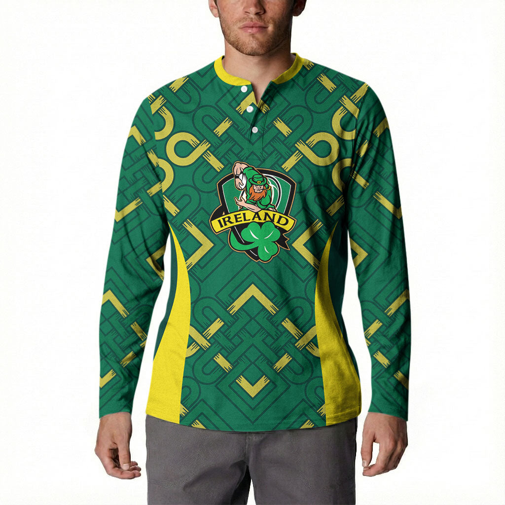 Ireland Rugby National Heritage Custom Button Sweatshirt Traditional Celtic Inspired Edition