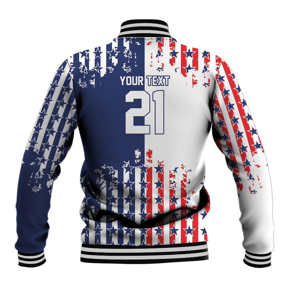 2026 Rugby Nations Series Custom United States Baseball Jacket Red Star And Stripes Pattern