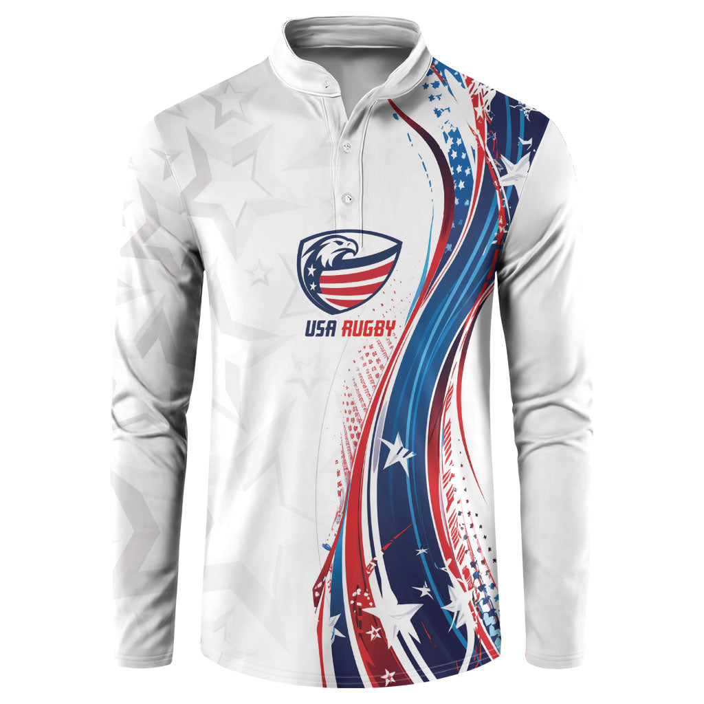 2026 Rugby Nations Series Custom United States Button Sweatshirt Bald Eagle Heritage