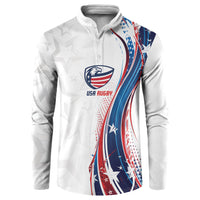 2026 Rugby Nations Series Custom United States Button Sweatshirt Bald Eagle Heritage