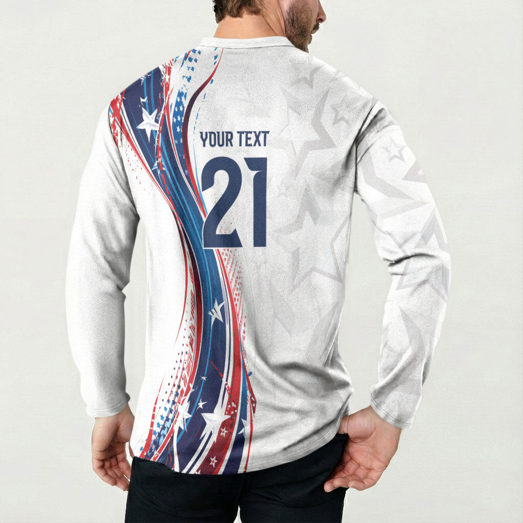 2026 Rugby Nations Series Custom United States Button Sweatshirt Bald Eagle Heritage