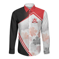 2026 Rugby Nations Series Custom Canada Long Sleeve Button Shirt Les Rouges Maple Leaf