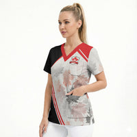 2026 Rugby Nations Series Custom Canada Scrub Top Les Rouges Maple Leaf