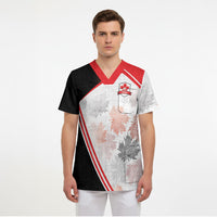 2026 Rugby Nations Series Custom Canada Scrub Top Les Rouges Maple Leaf