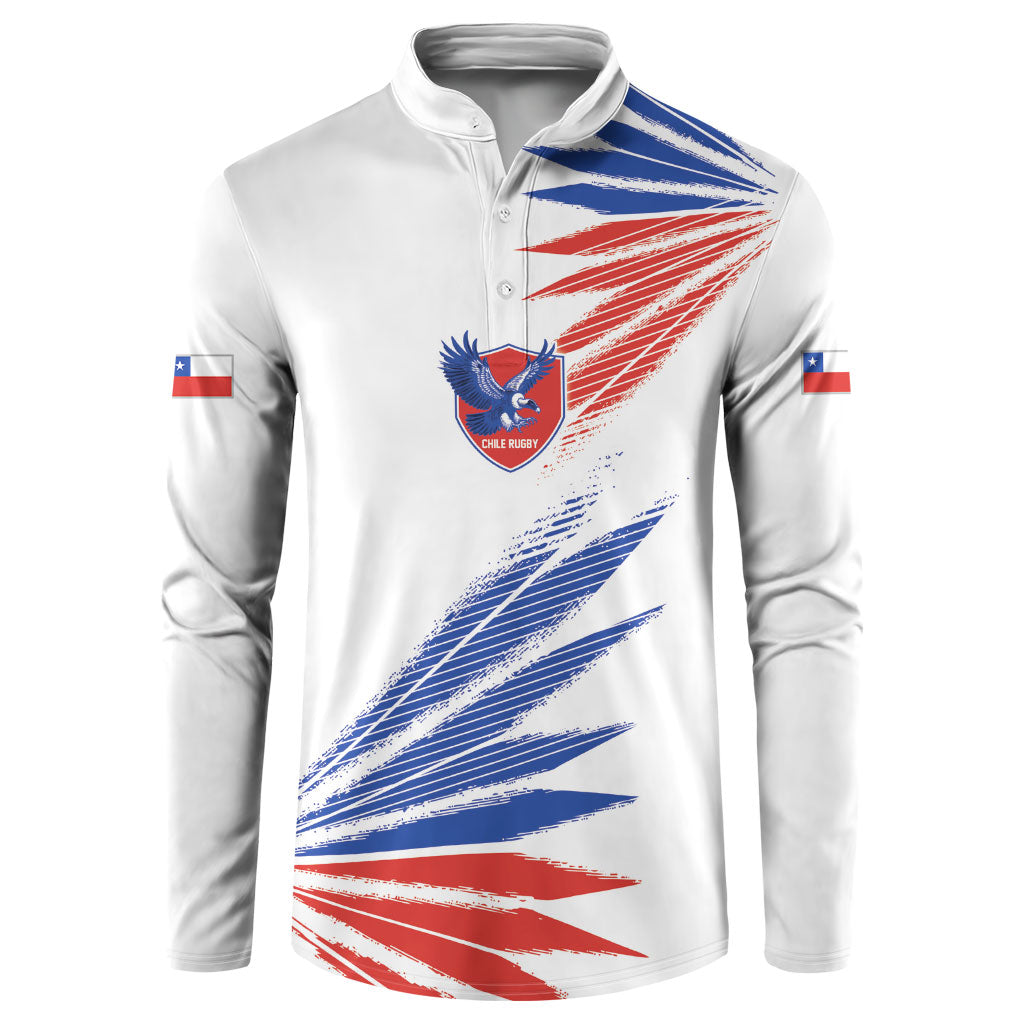 2026 Rugby Nations Series Custom Chile Button Sweatshirt Los Condores Eagle Bold Stripes Pride