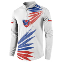 2026 Rugby Nations Series Custom Chile Button Sweatshirt Los Condores Eagle Bold Stripes Pride
