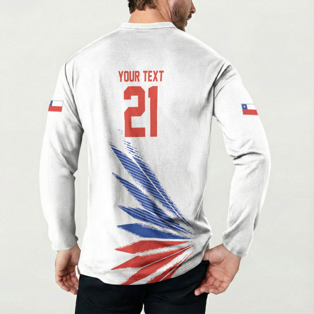2026 Rugby Nations Series Custom Chile Button Sweatshirt Los Condores Eagle Bold Stripes Pride