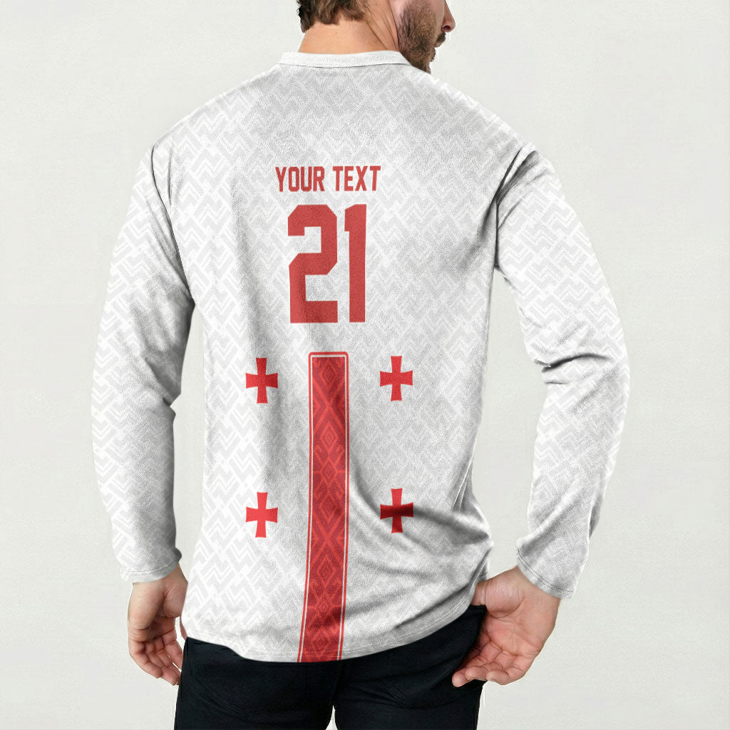 2026 Rugby Nations Series Custom Georgia Button Sweatshirt Lelo Warriors