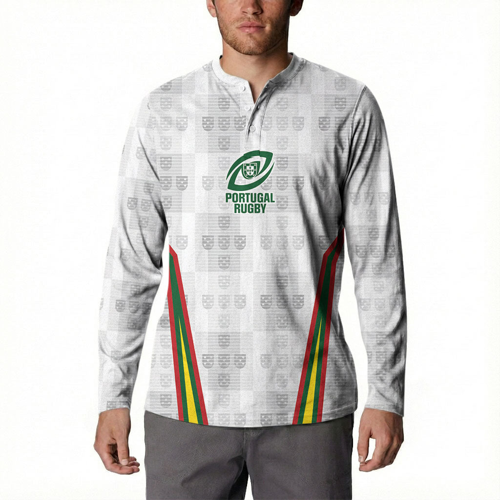 2026 Rugby Nations Series Custom Portugal Button Sweatshirt Atlantic XV Pride
