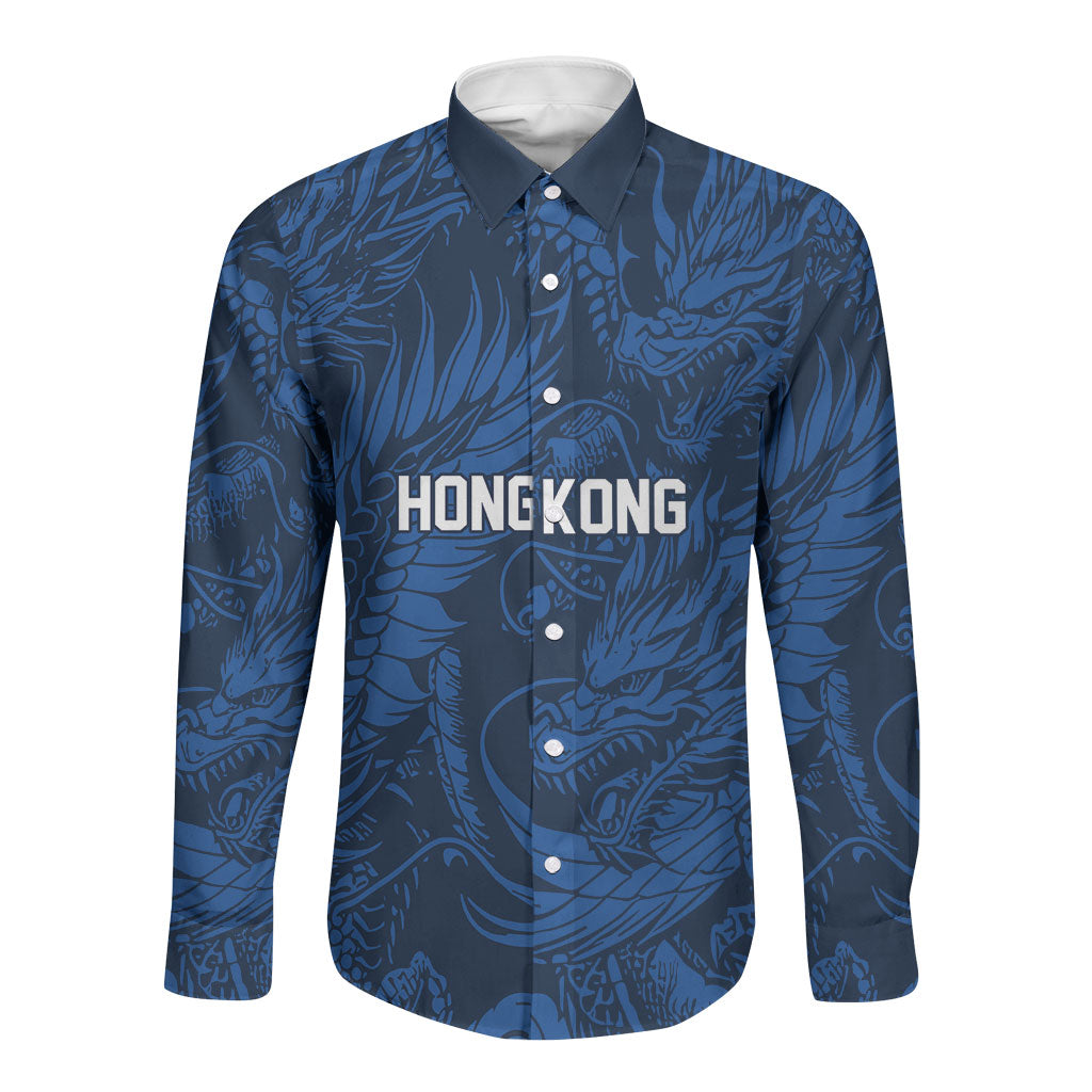 2026 Rugby Nations Series Custom Hong Kong Long Sleeve Button Shirt Dragon Of The East Style