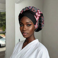 Africa Adenium Multiflorum Flowers Easy Headwrap Mix Native Tribal Pattern