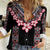 Africa Adenium Multiflorum Flowers Women Casual Shirt Mix Native Tribal Pattern