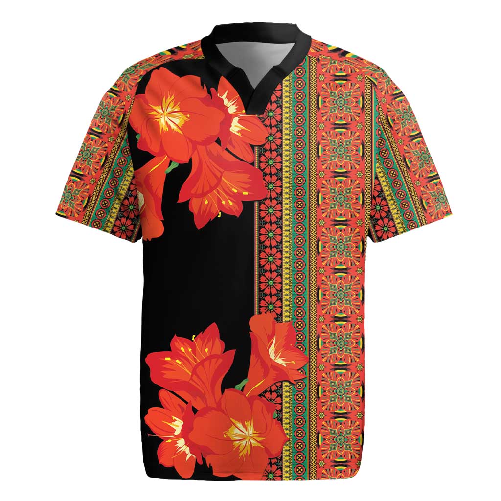 Africa Beauty Clivia Miniata Flowers Rugby Jersey