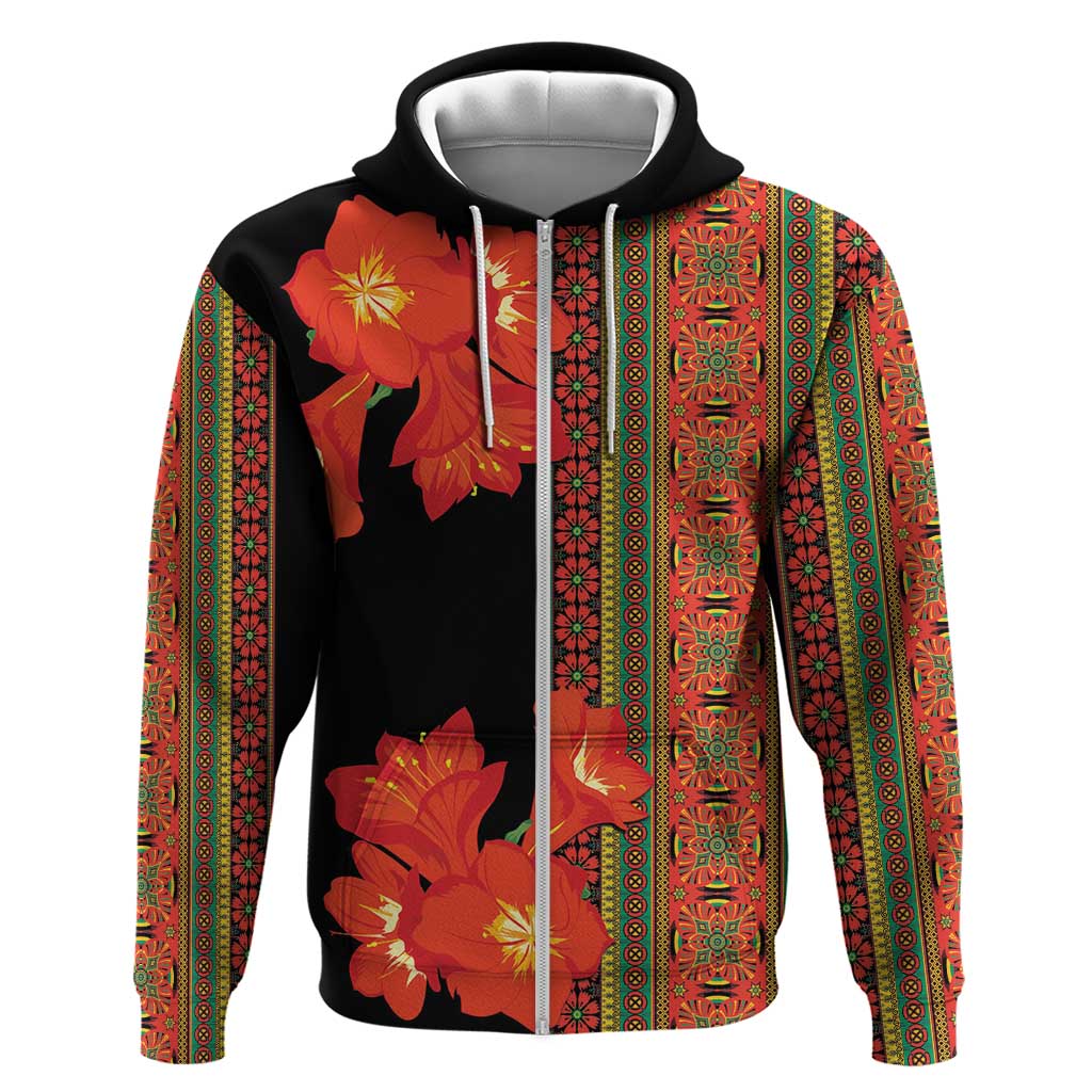 Africa Beauty Clivia Miniata Flowers Zip Hoodie - Wonder Print Shop