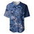 Africa Floral mix Maasai Shuka Baseball Jersey Blue Moitf LT9 - Wonder Print Shop