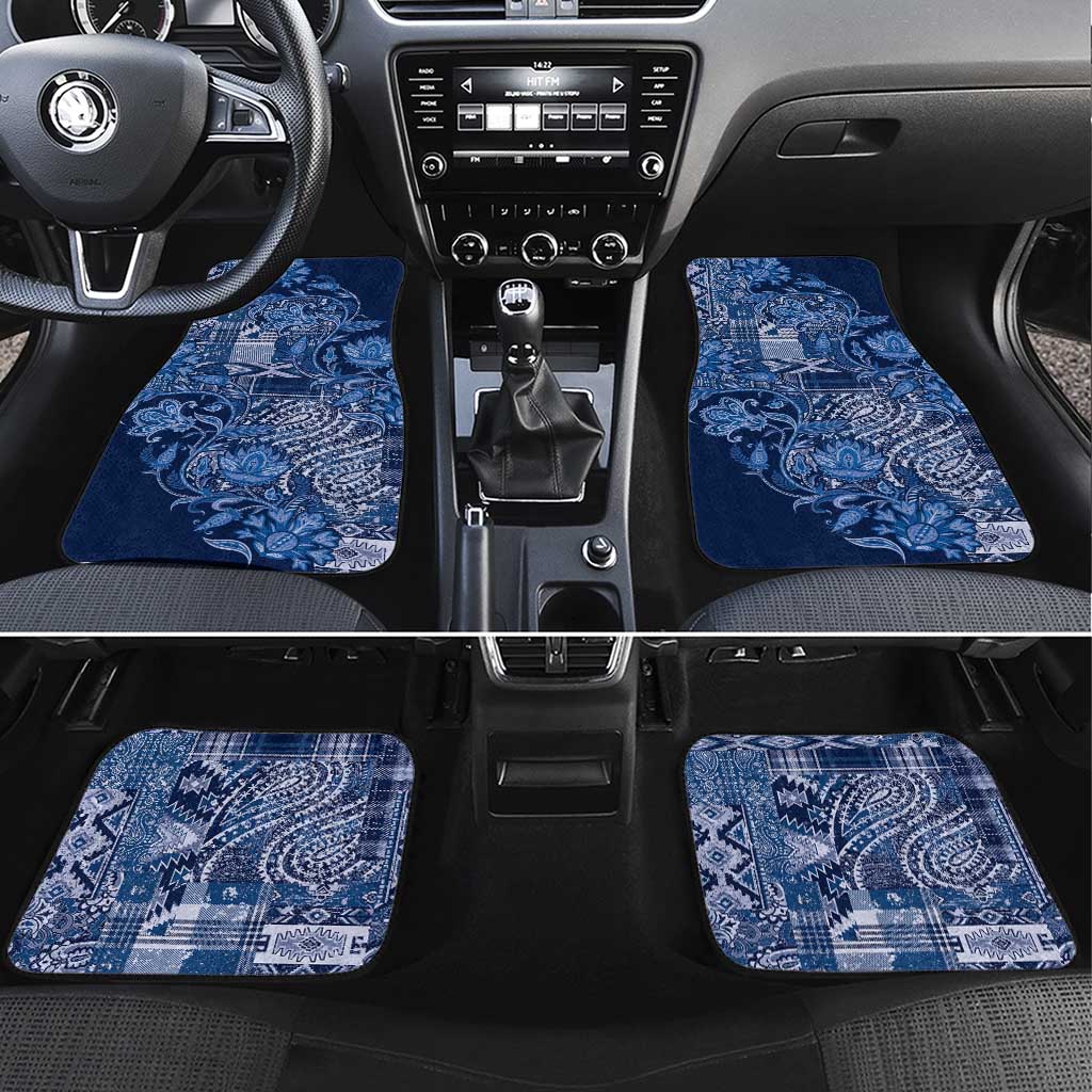 Africa Floral mix Maasai Shuka Car Mats Blue Moitf LT9 - Wonder Print Shop