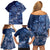 Africa Floral mix Maasai Shuka Family Matching Off Shoulder Short Dress and Hawaiian Shirt Blue Moitf LT9 - Wonder Print Shop